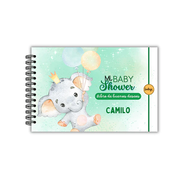 Libro buenos deseos baby shower elefante 4