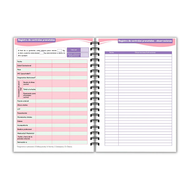 Agenda Prenatal mariposa rosa 15