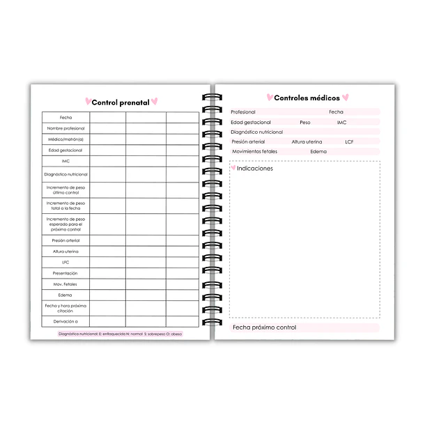 Agenda Prenatal corazón de mamá  10