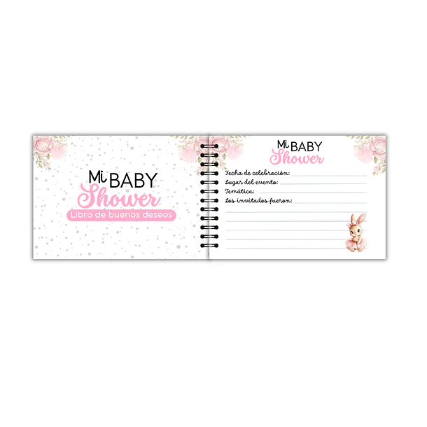 Libro de buenos deseos baby shower conejita love 2