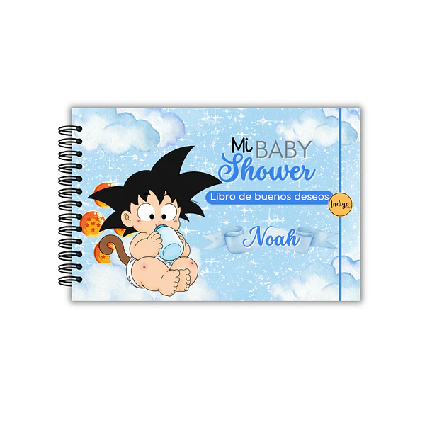 Libro de buenos deseos baby shower Gokú dragon ball 1