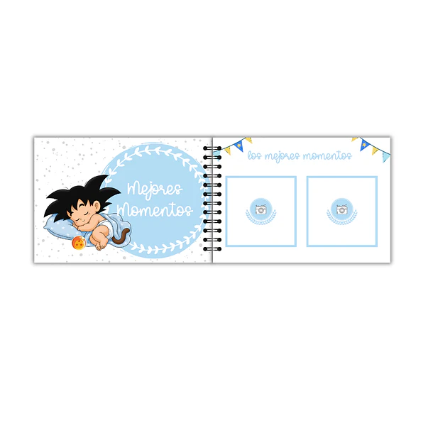Libro de buenos deseos baby shower Gokú dragon ball 4