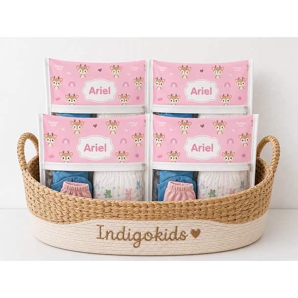 Set de 4 Estuches para mudas del bebé colección Indigo 