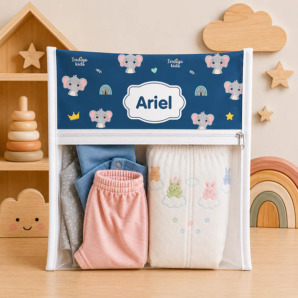 Set de 4 Estuches para mudas del bebé colección Indigo  11