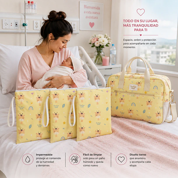 Set de 3 Bolsas  para mudas del bebé personalizado  16