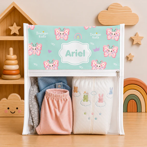 Set de 4 Estuches para mudas del bebé personalizado  14