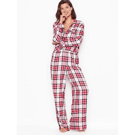 Conjunto Pijama Franela Cuadrille Victoria’s Secrets