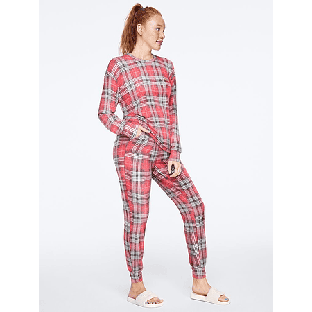 Conjunto pijama Pink cuadrille