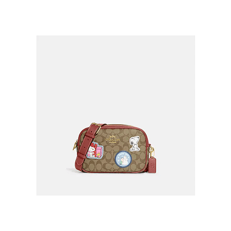 Coach X Peanuts Jamie Camera Bag In Signature Canvas With Patches