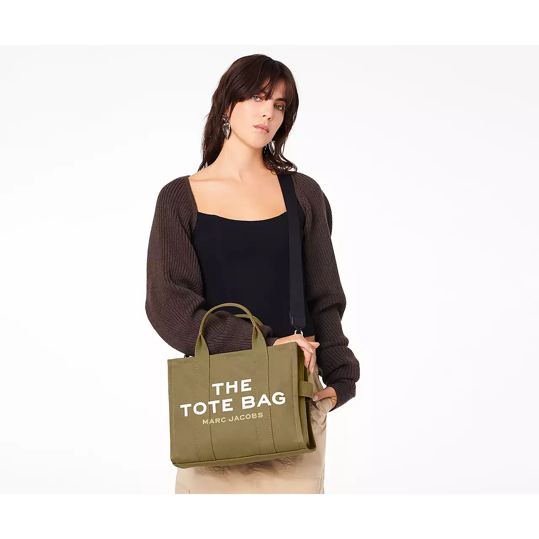 The Tote Bag Medium Canvas Slate Green