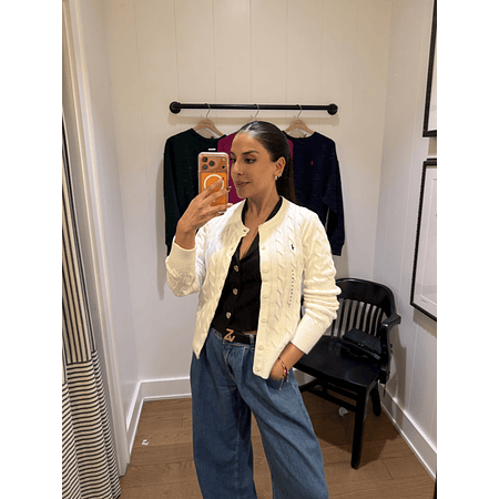Sweater Cardigan Blanco Polo Ralph Lauren
