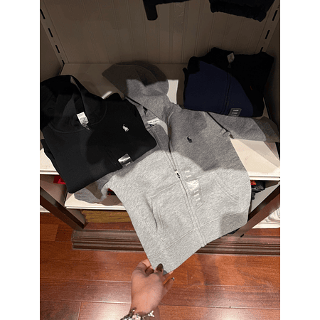 Hoodie Full Zip Kids Gris 