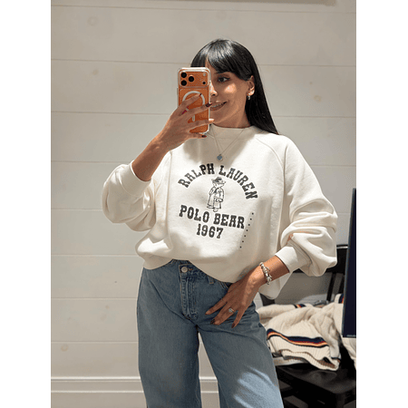 Hoodie Polo Bear Blanco M