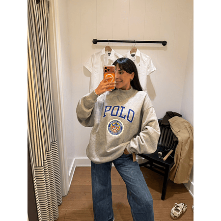 Poleron Polo cuello alto gris