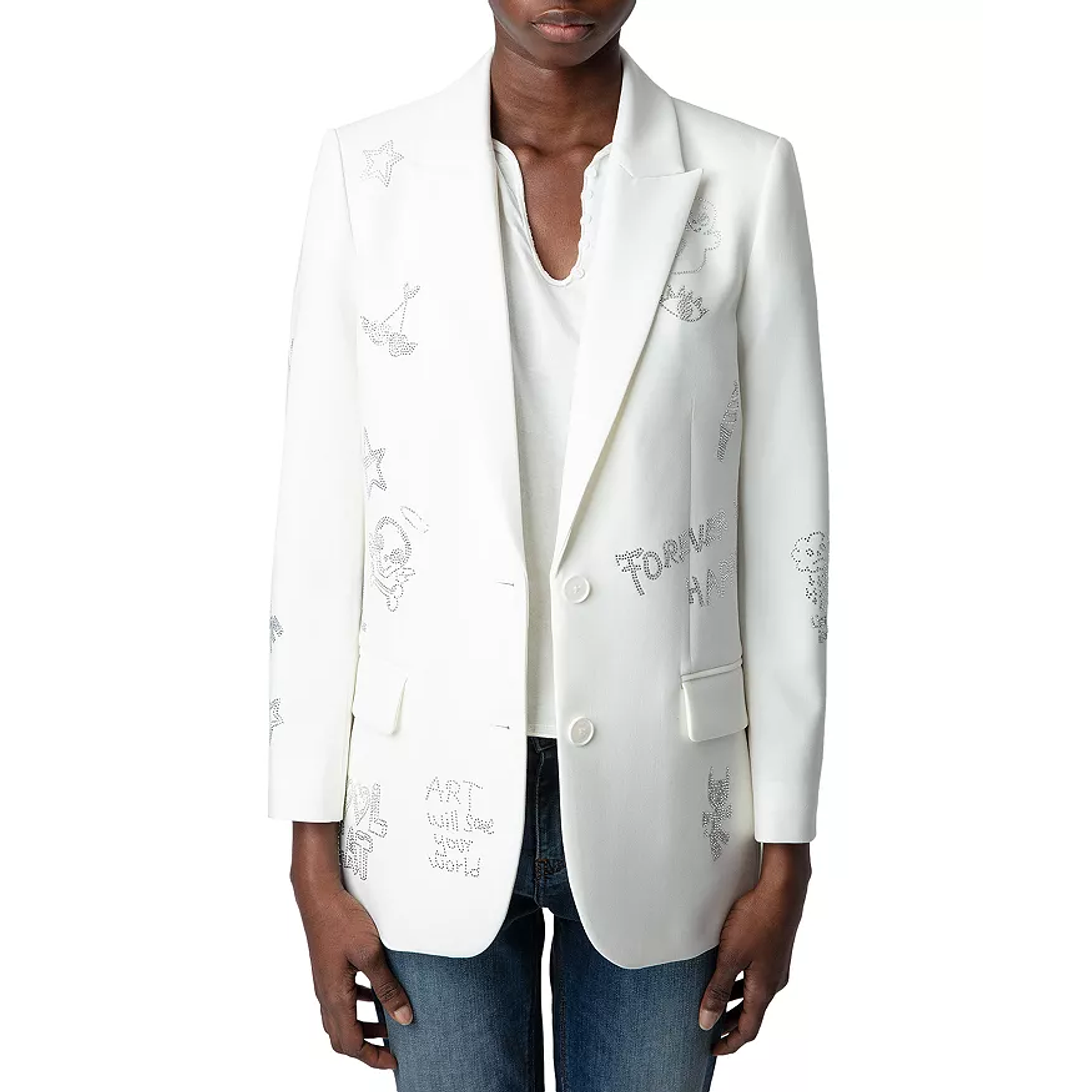 Viva Multistrass Rhinestone Embellished Blazer