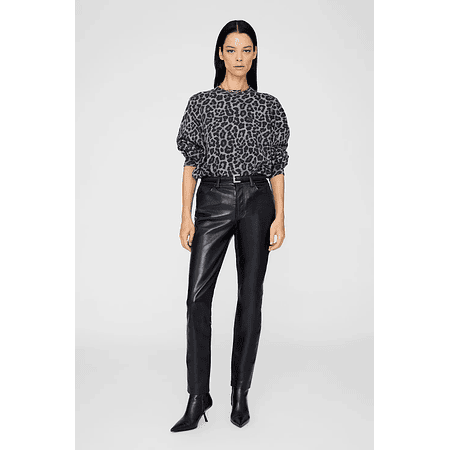 ANINE BING - MILES SWEATSHIRT GREY LEOPARD