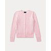 Mini-Cable Cotton Cardigan Pink