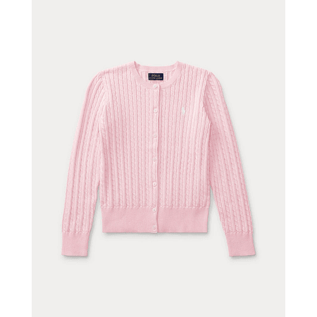 Mini-Cable Cotton Cardigan Pink