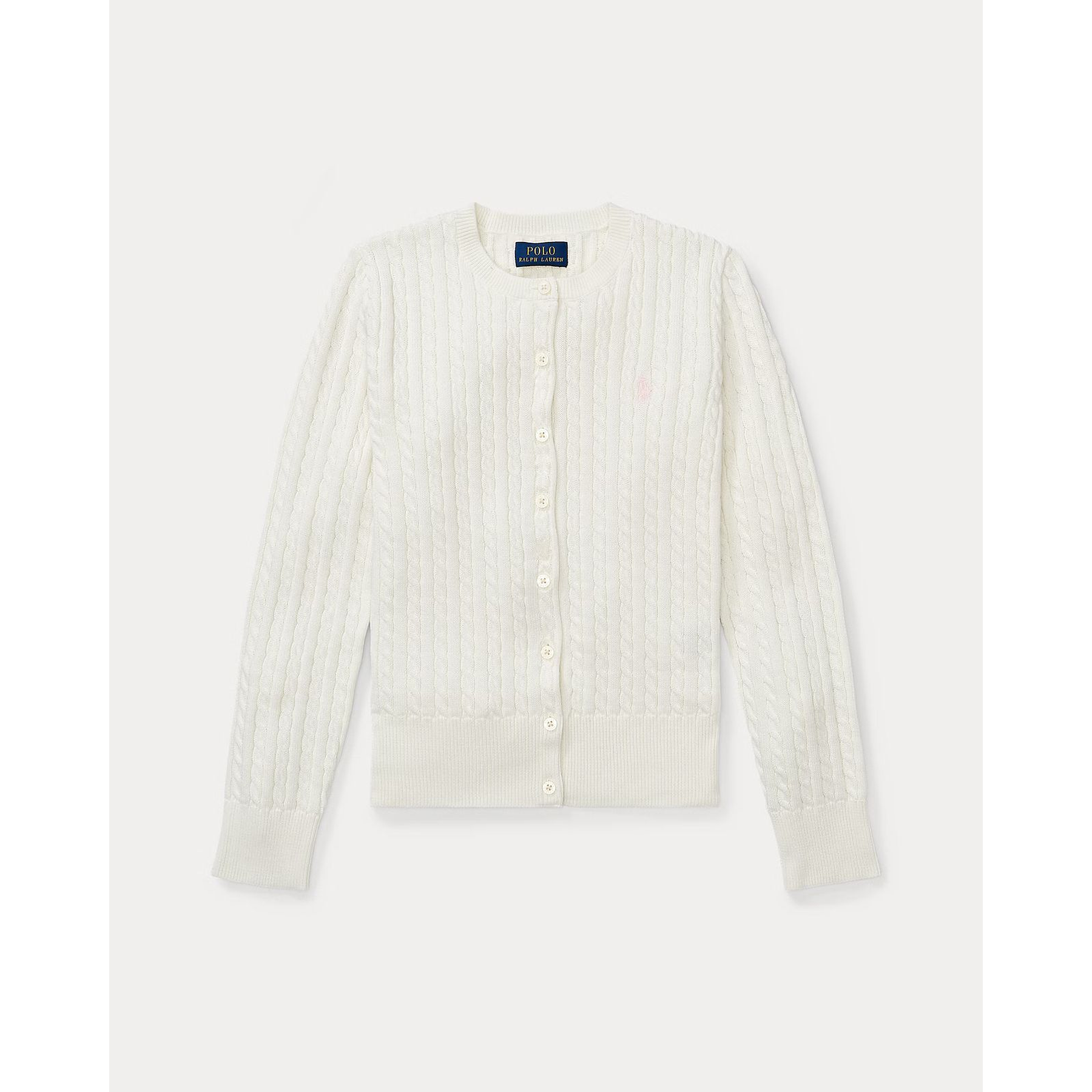 Mini-Cable Cotton Cardigan Warm White
