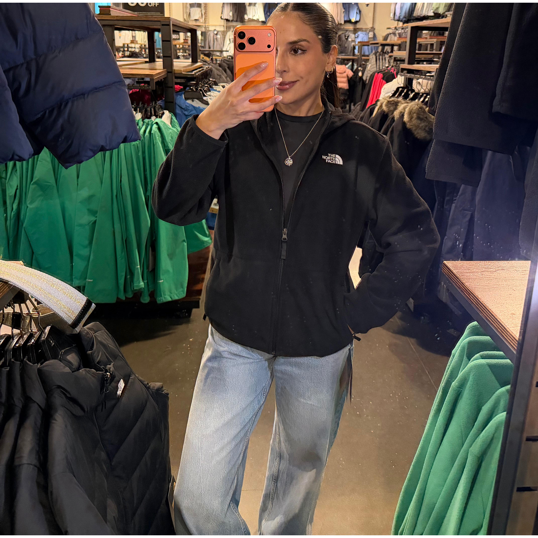 Anchor Full Zipper Hoodie Black Women