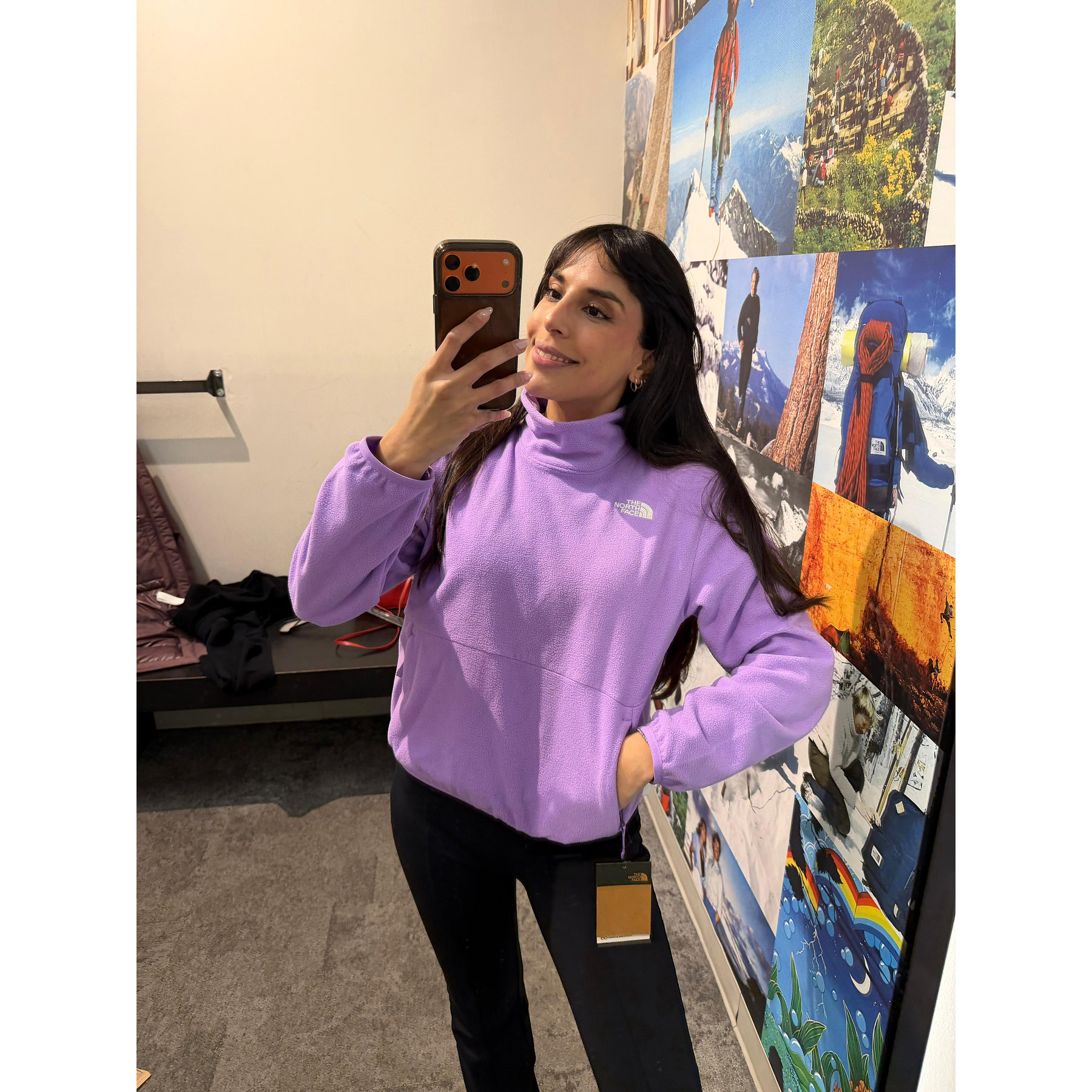 Anchor Funnel Neck Hoodie Purple Granite