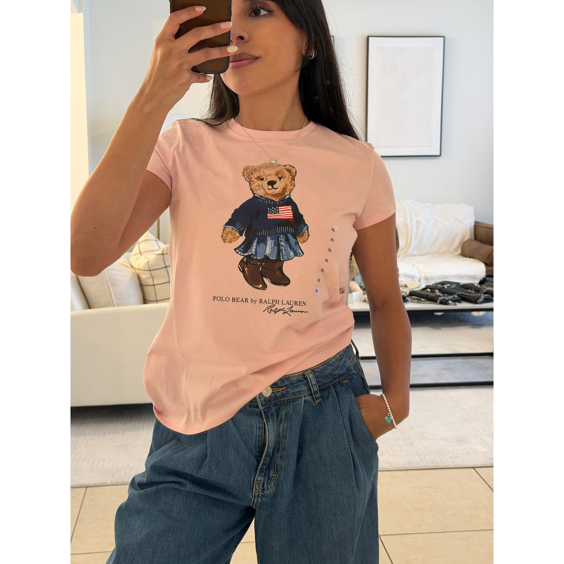 Polera Polo Bear Kids Rosada