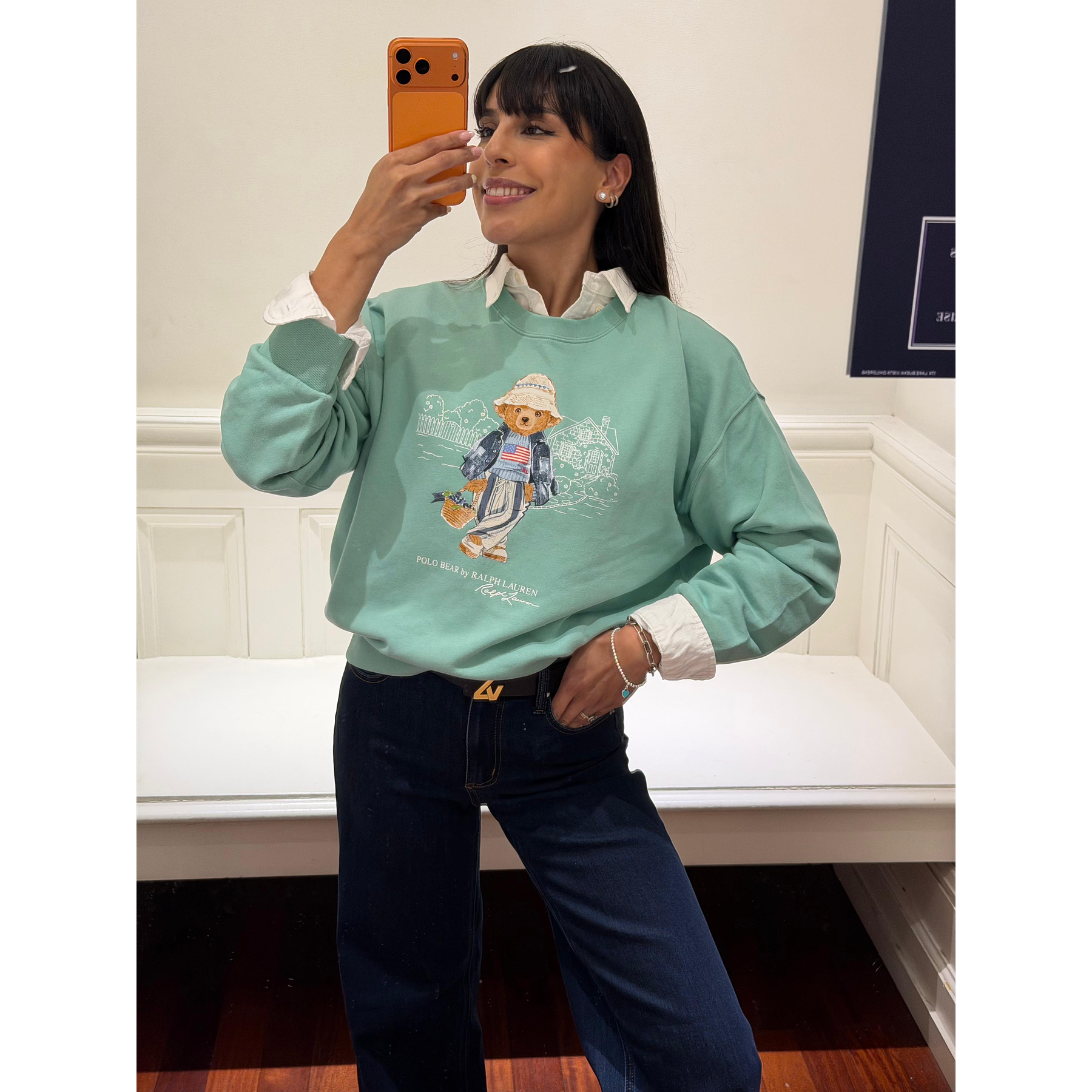 Poleron Polo Bear Turquesa