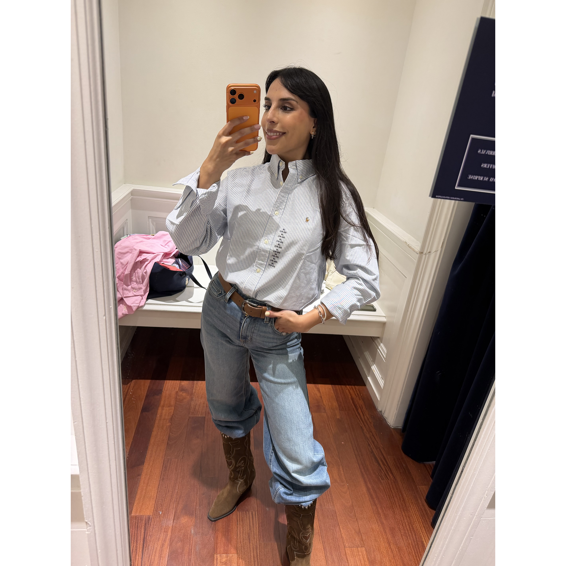 Oxford Líneas celeste/blanco Niño Ralph Lauren