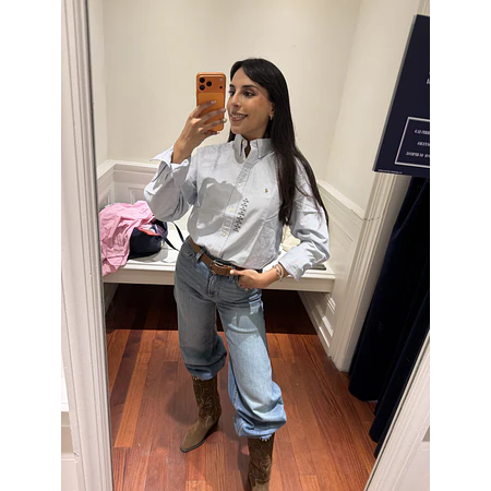 Oxford Líneas celeste/blanco Niño Ralph Lauren