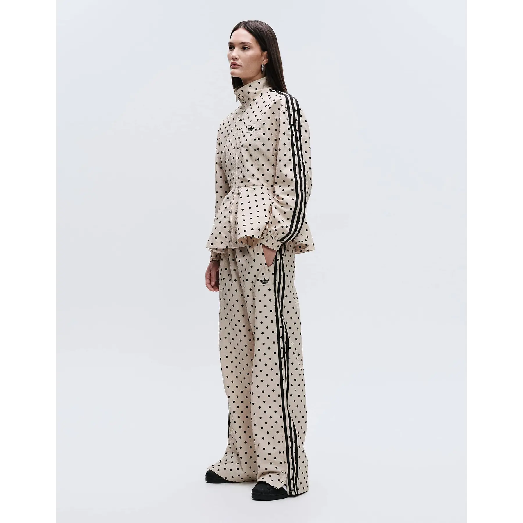 adidas Originals polka dot track pants in stone