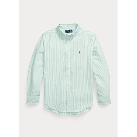 Striped Cotton Oxford Shirt - Mint
