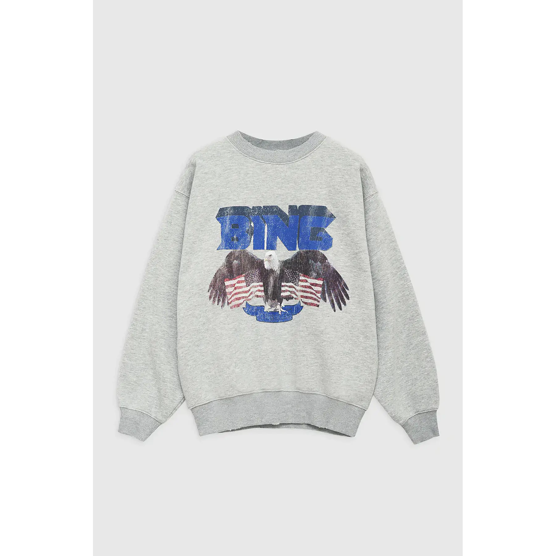 Anine Bing - Vintage Bing Sweatshirt in Heather Grey w/ Blue