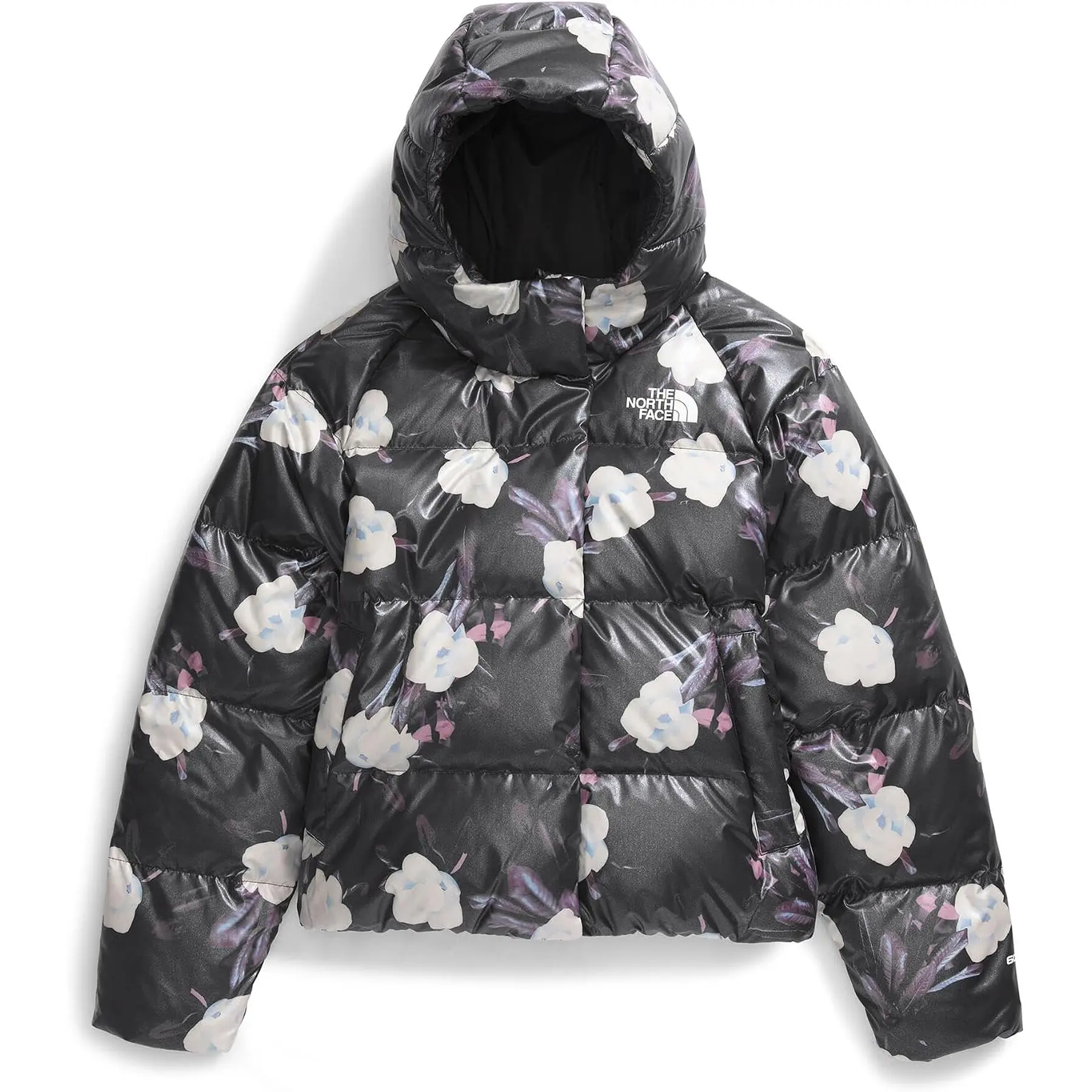 North Down Hooded Jacket, TNF Black Winter Flowers Print/Foil, 