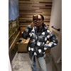 North Down Hooded Jacket, TNF Black Winter Flowers Print/Foil, 