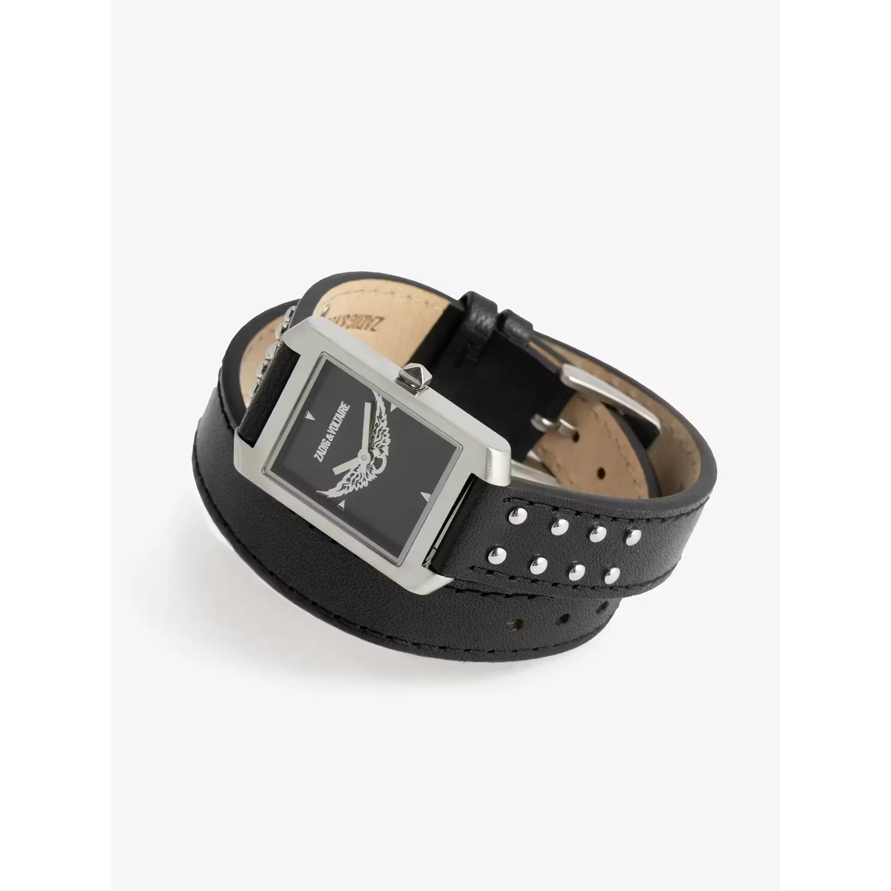 Voltaire Leather Studs Watch - Black