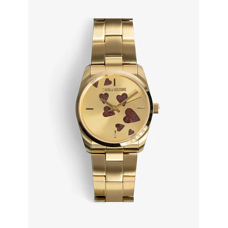 Zadig Strass Heart Watch - Gold