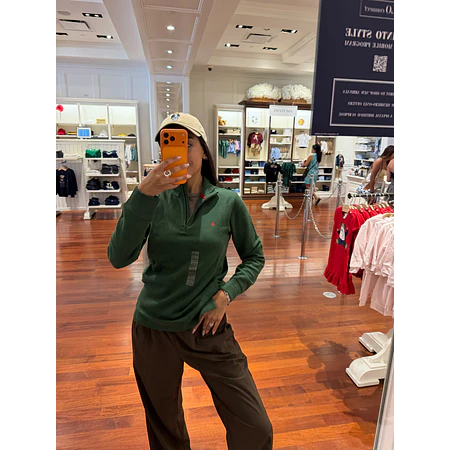 Sweater 1/4 zip hilo PRL Verde