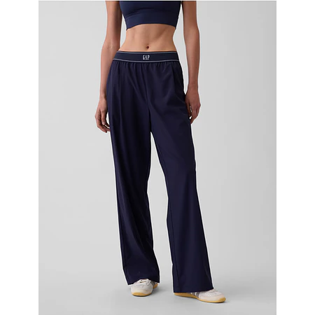 GapFit Pleated Easy Logo Pants-Navy