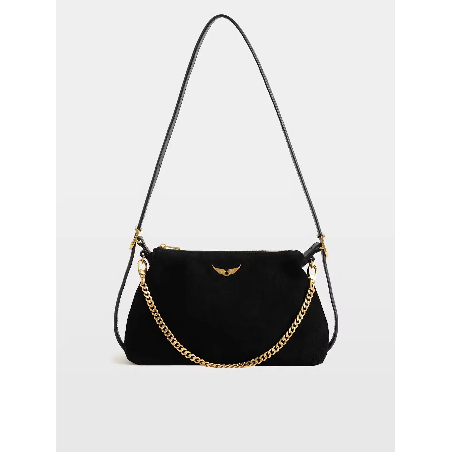 Zadig - Jim Mini Suede Bag Black Gold