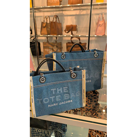 The Tote Bag Chain-Link Denim Tote Medium