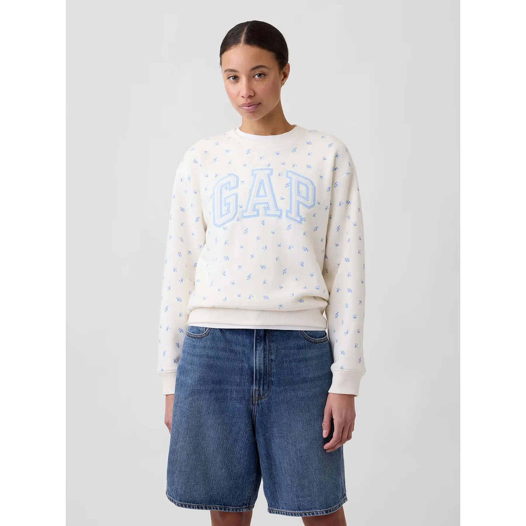 GAP - Hoodie White blue floral