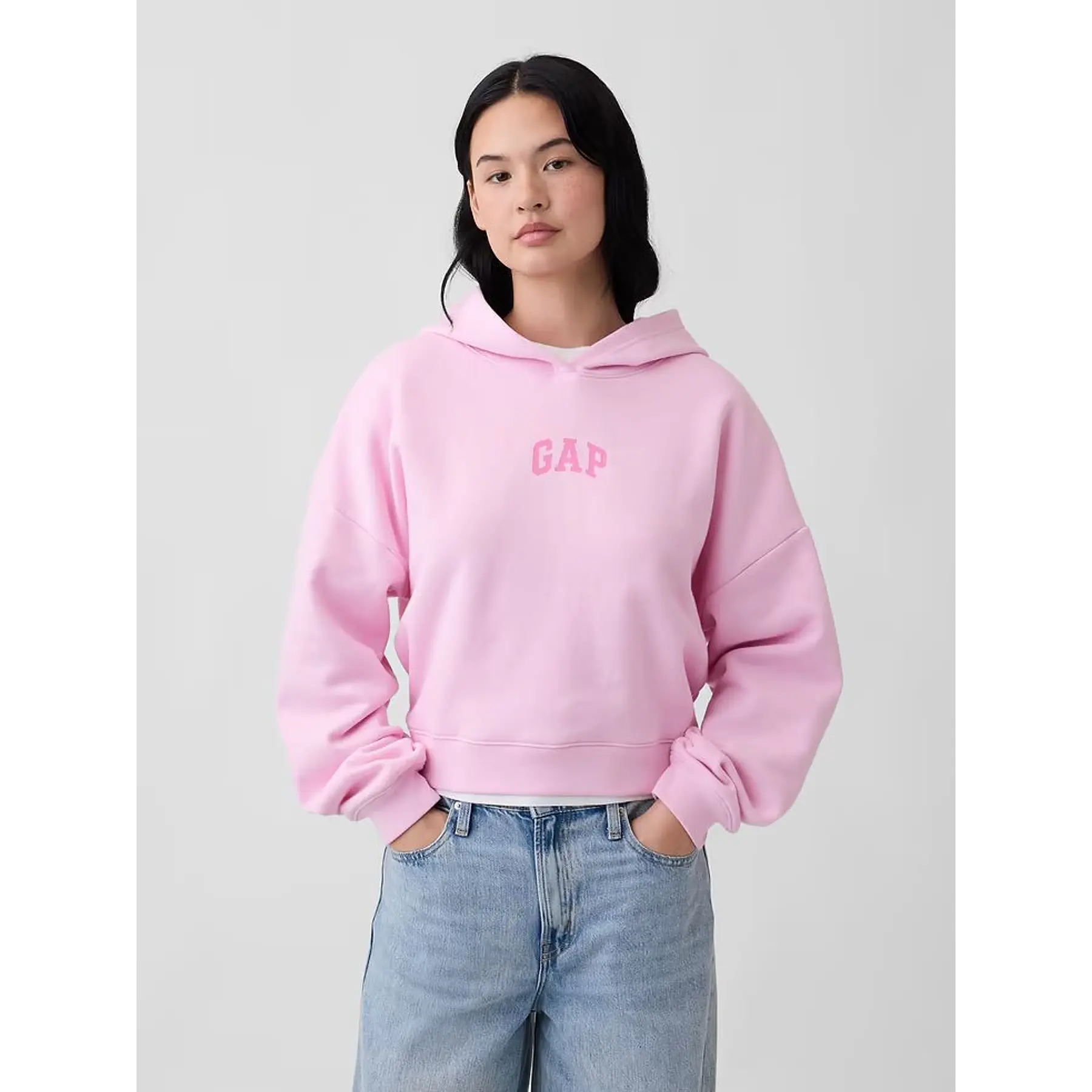 GAP - Hoodie Gap Mini-Logo Cropped  - Primrose Pink