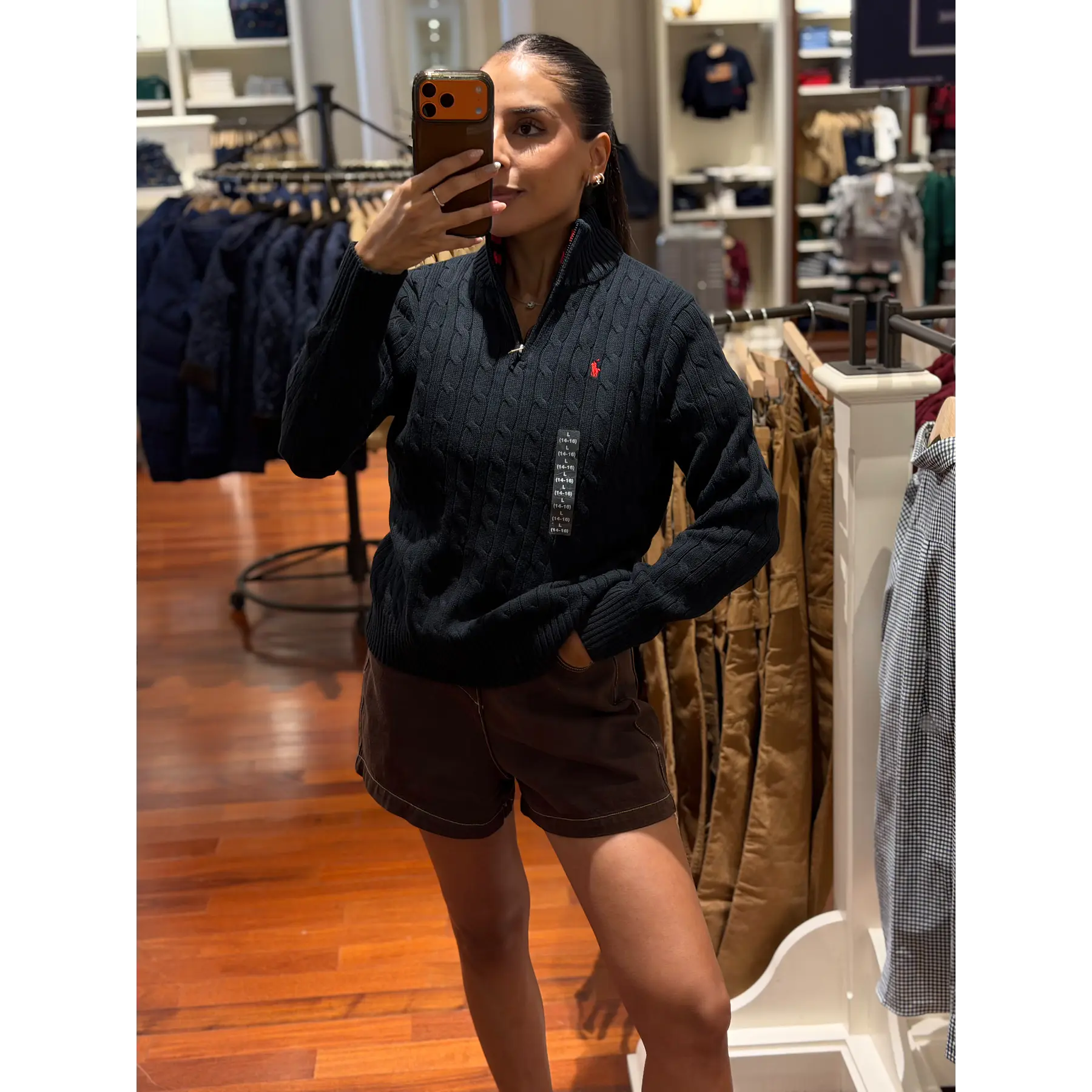 Sweater Trenzado 1/4 Zip Negro