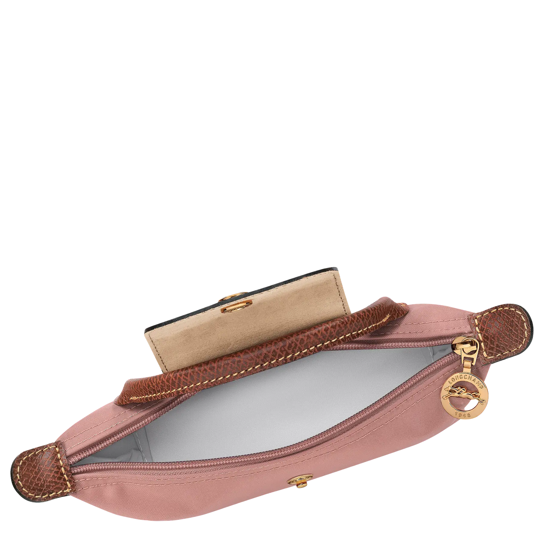 Le Pliage Mini Pouch Nylon Tote Bag - Pink Tea + Strap y Organizador GRATIS