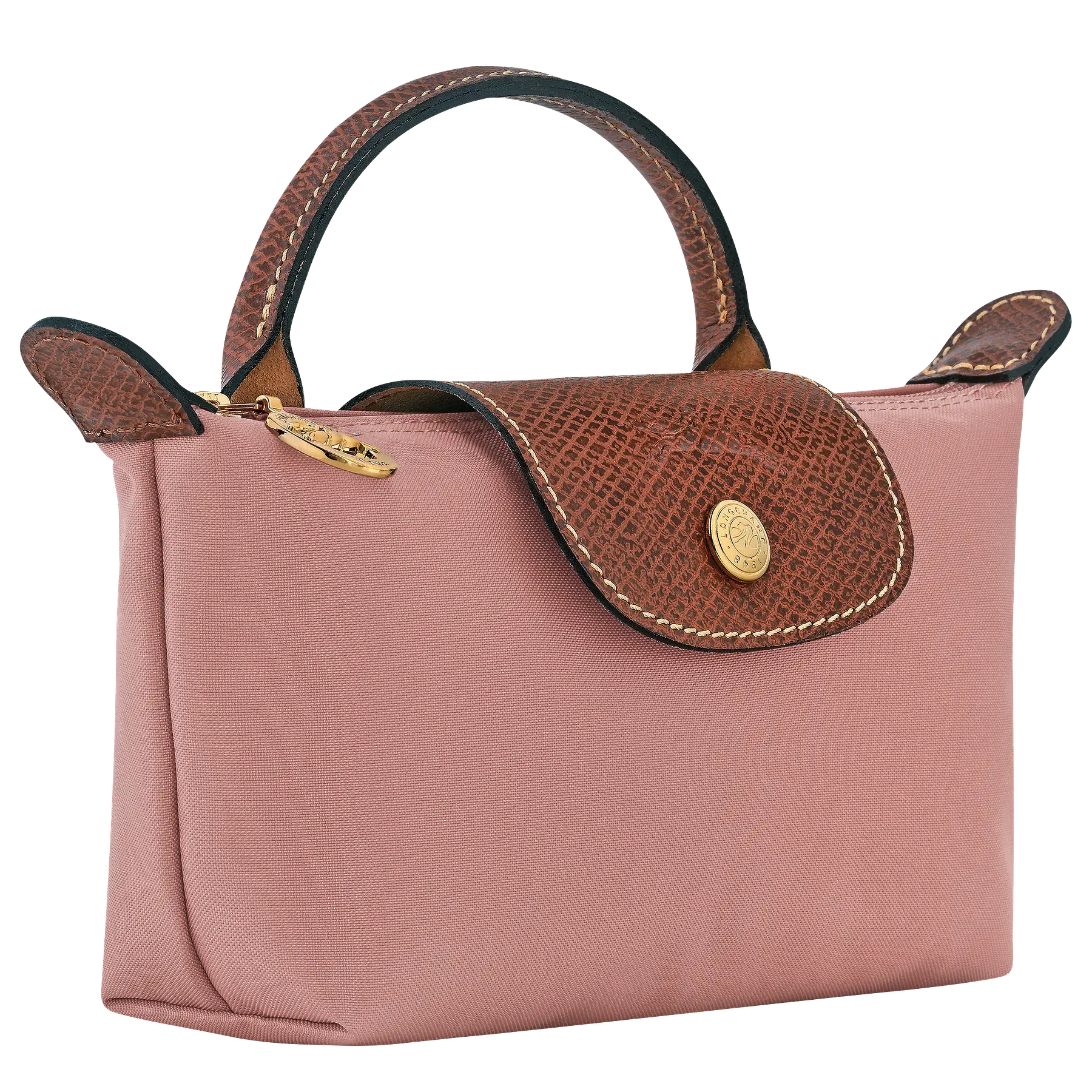 Le Pliage Mini Pouch Nylon Tote Bag - Pink Tea + Strap y Organizador GRATIS