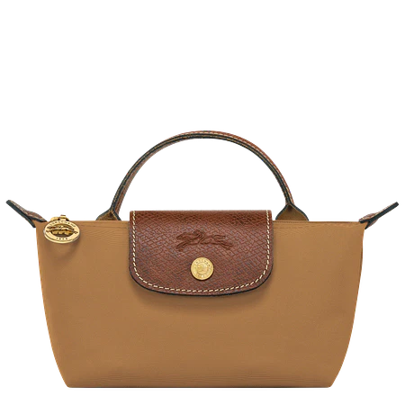 Le Pliage Mini Pouch Nylon Tote Bag - Fawn + Strap y Organizador GRATIS
