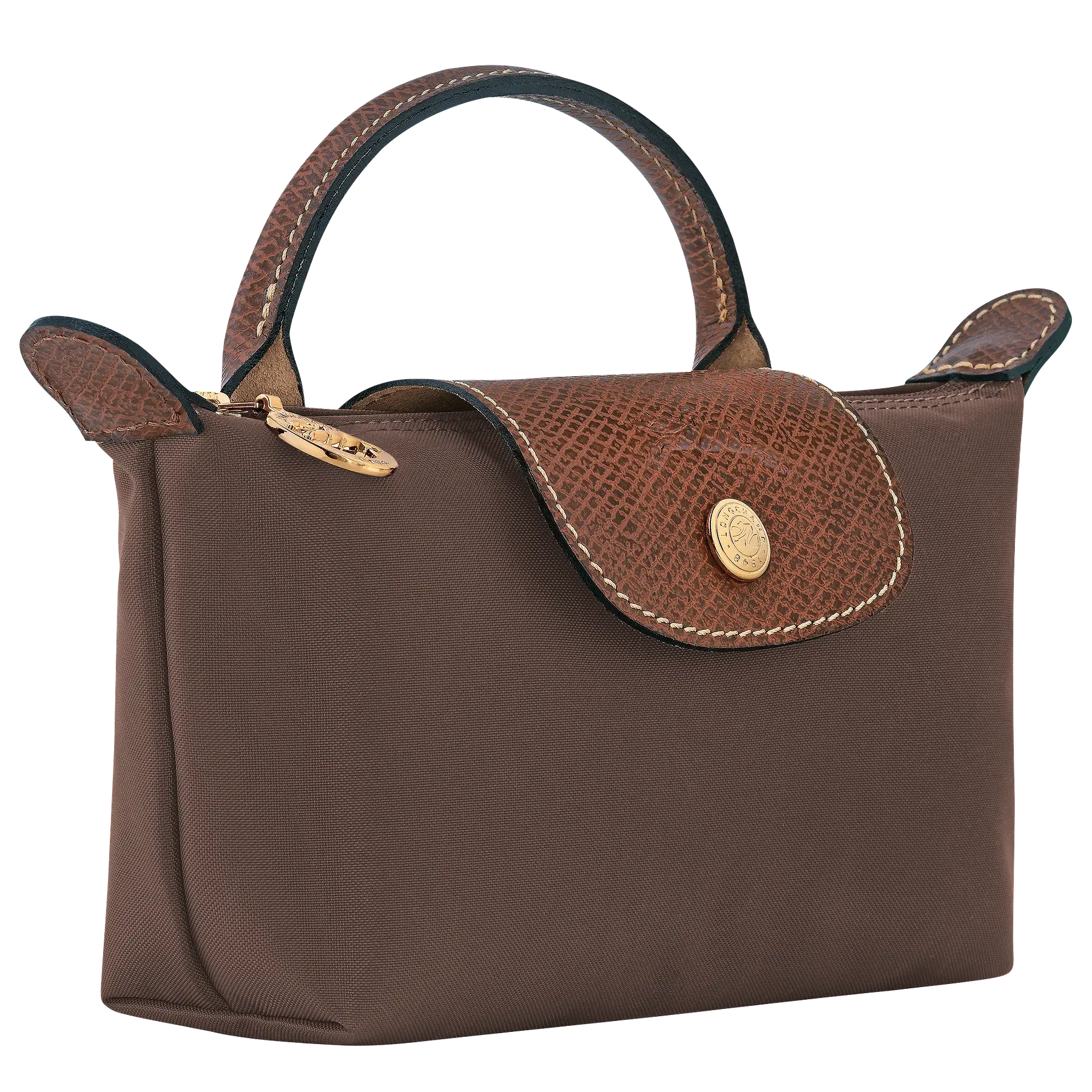 Le Pliage Mini Pouch Nylon Tote Bag - Mocha + Strap y Organizador GRATIS