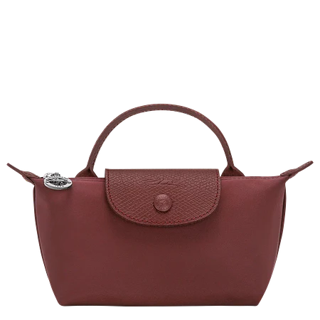Le Pliage One Mini Pouch Nylon Tote Bag - Burgundy + Strap y Organizador GRATIS