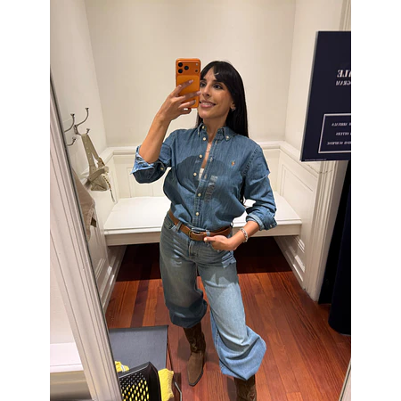 Cotton Chambray Shirt Denim  Juvenil