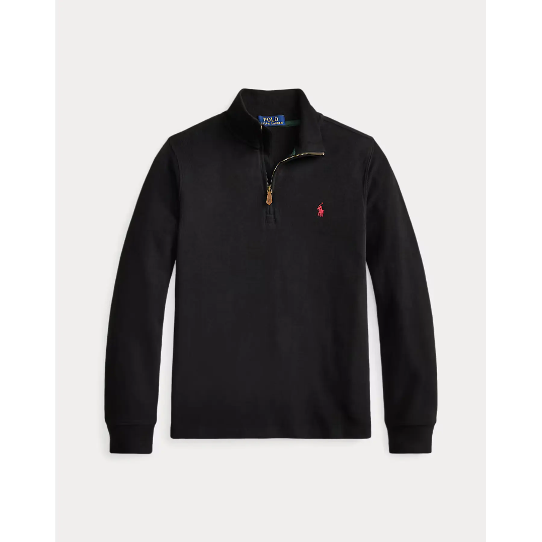 Estate-Rib Quarter-Zip Pullover Black